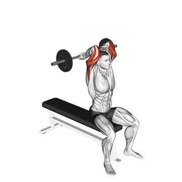 Barbell Seated Close-Grip Behind Head Tricep Extension - How To ...